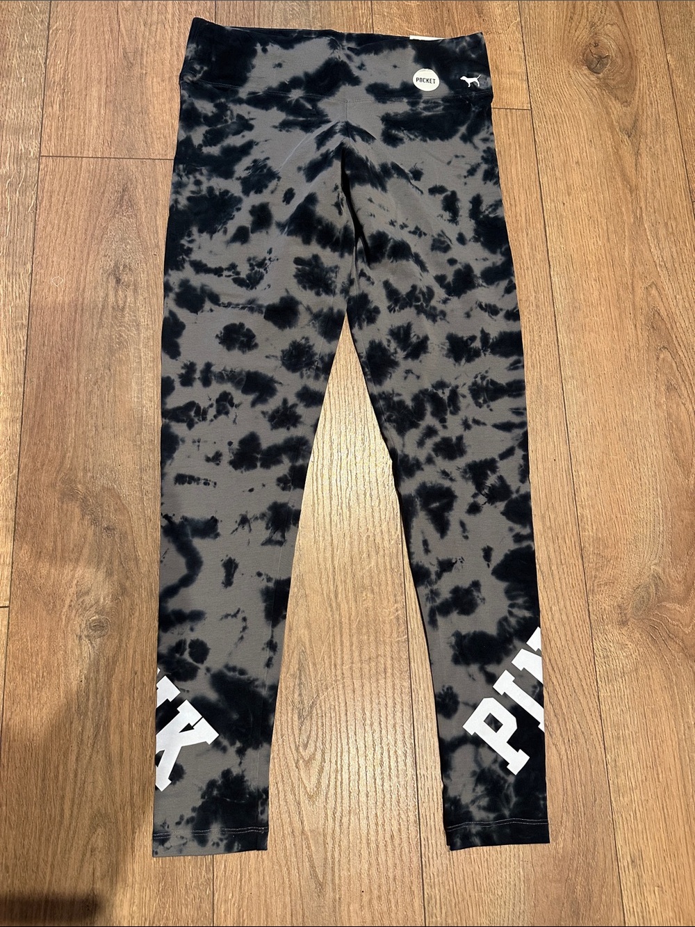 PINK Victoria's Secret Navy blue and Gray Tie-Dye Leggings